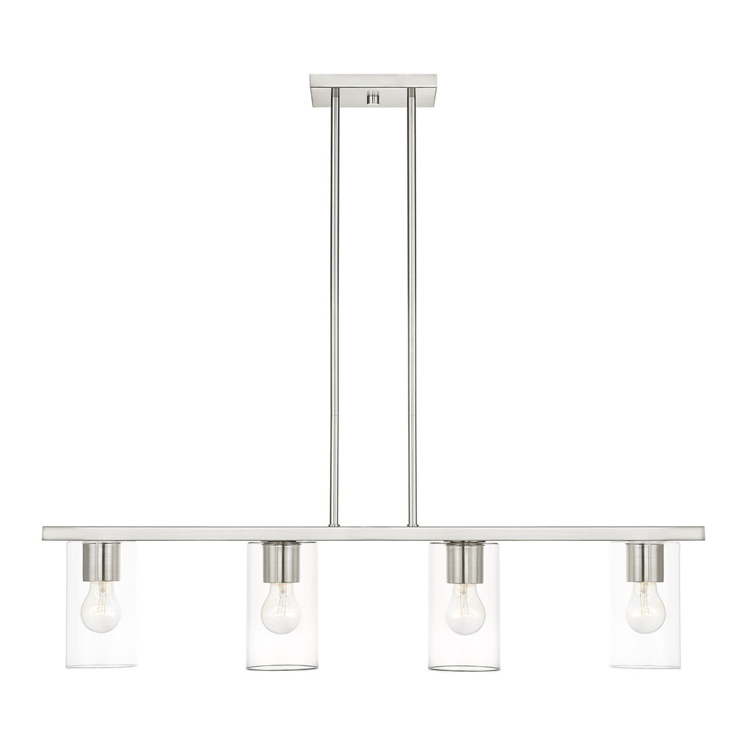 4 Light Brushed Nickel Chandelier by Livex Lighting