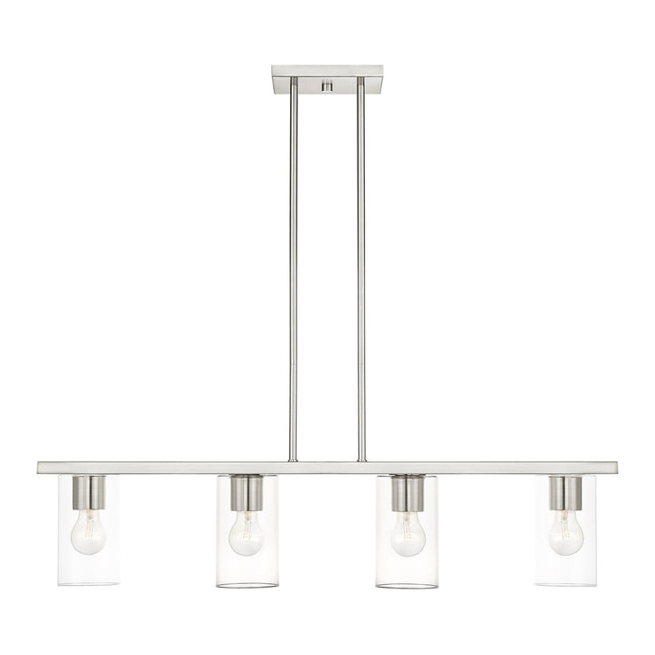 4 Light Brushed Nickel Chandelier by Livex Lighting