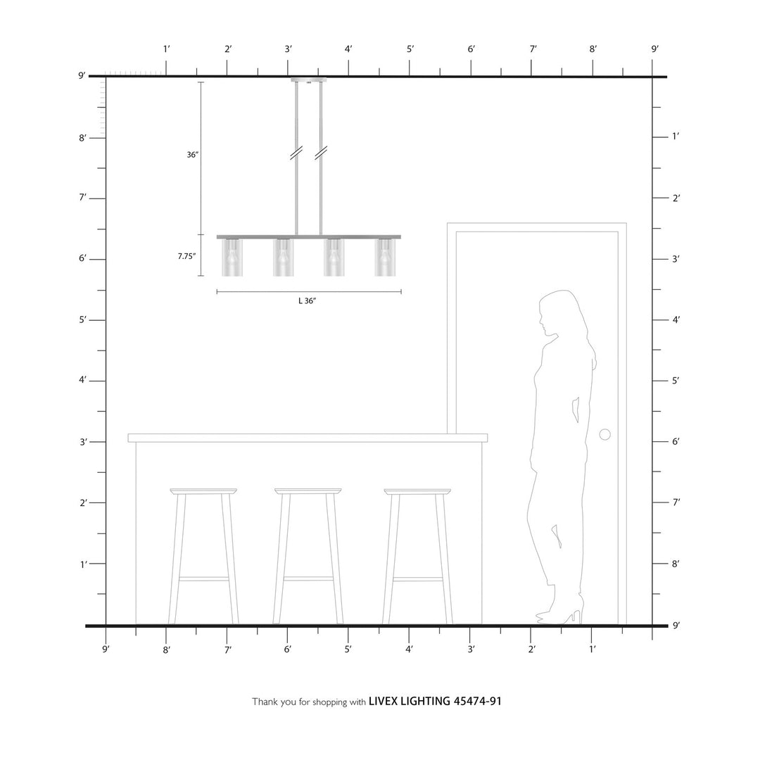 4 Light Brushed Nickel Chandelier