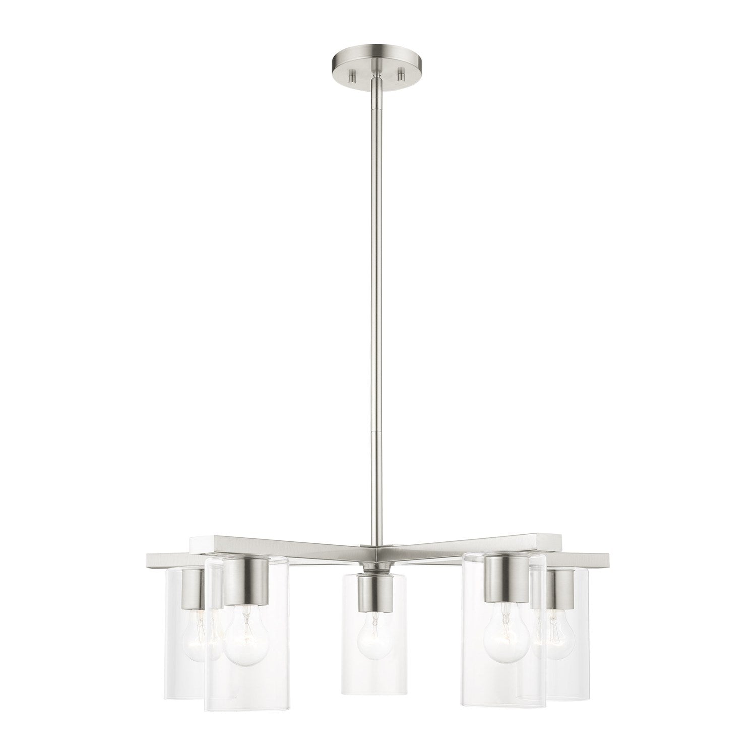 5 Light Brushed Nickel Chandelier by Livex Lighting