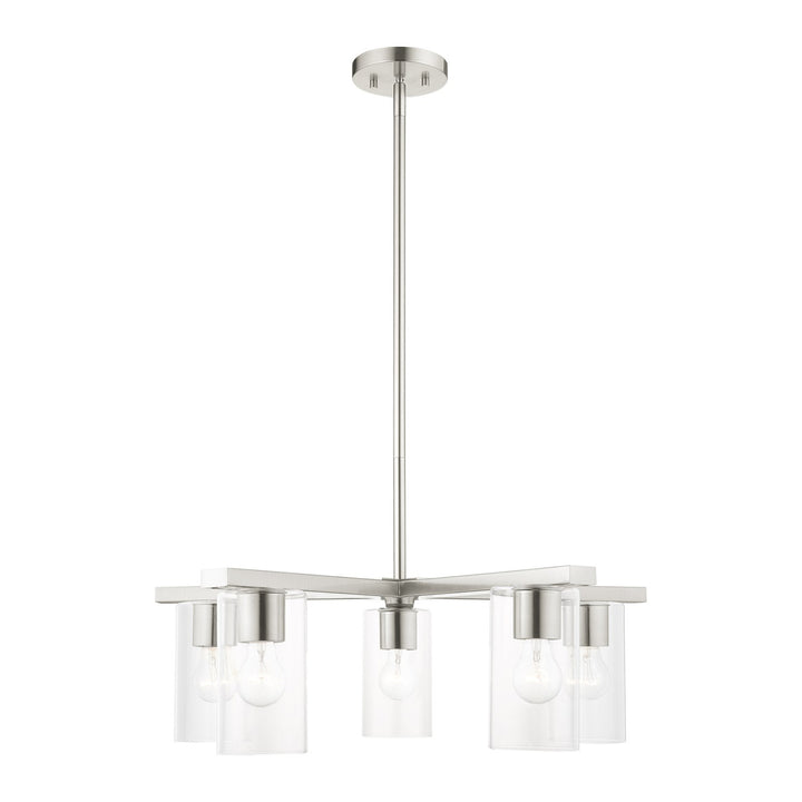 5 Light Brushed Nickel Chandelier by Livex Lighting