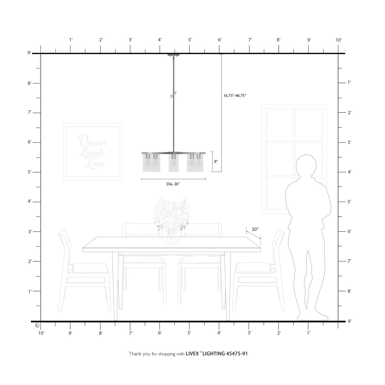 5 Light Brushed Nickel Chandelier