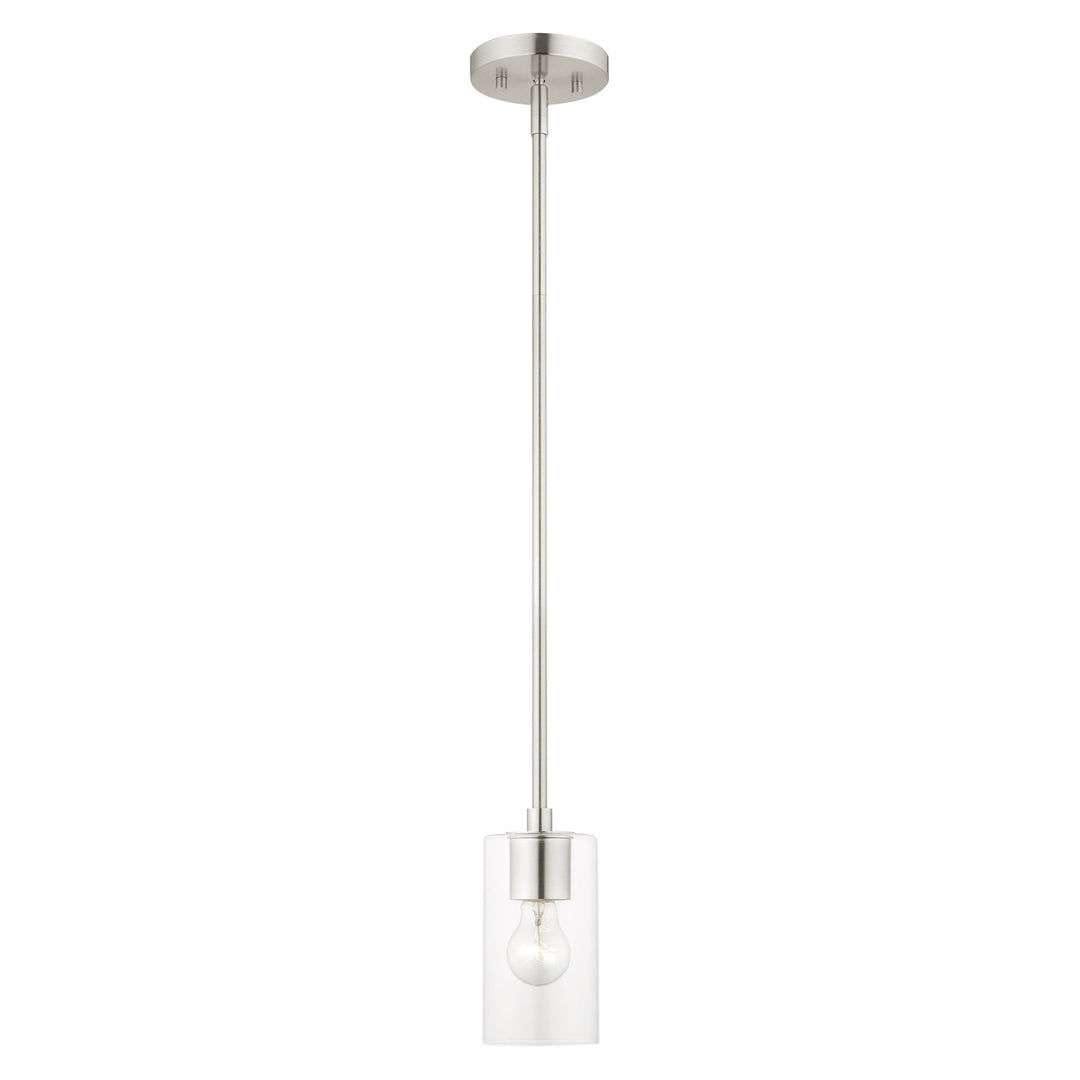 1 Light Brushed Nickel Pendant by Livex Lighting