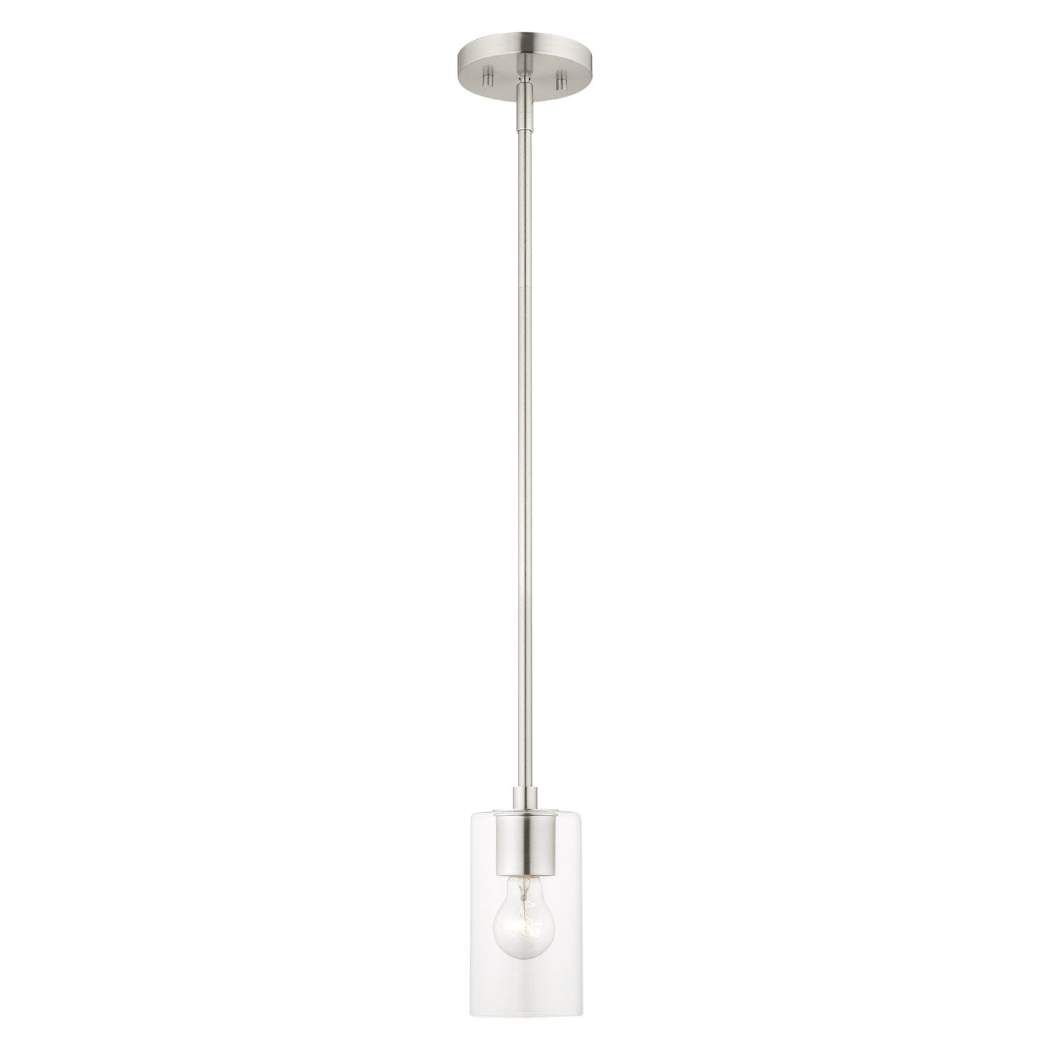 1 Light Brushed Nickel Pendant by Livex Lighting