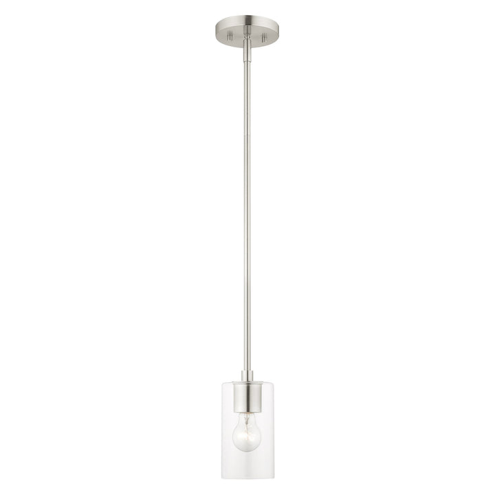 1 Light Brushed Nickel Pendant by Livex Lighting