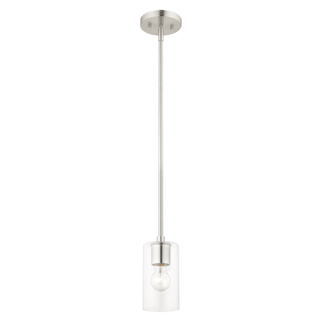 1 Light Brushed Nickel Pendant