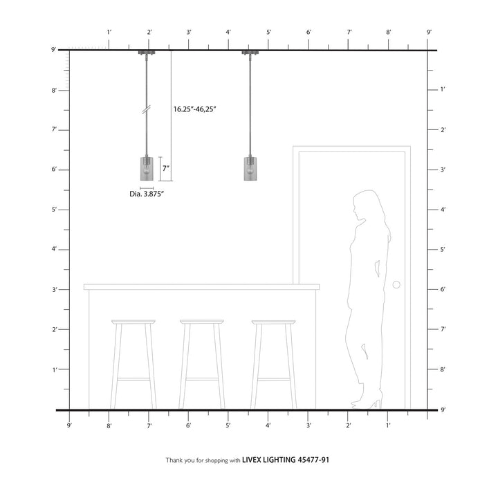 1 Light Brushed Nickel Pendant
