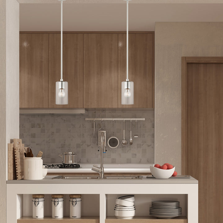 1 Light Brushed Nickel Pendant