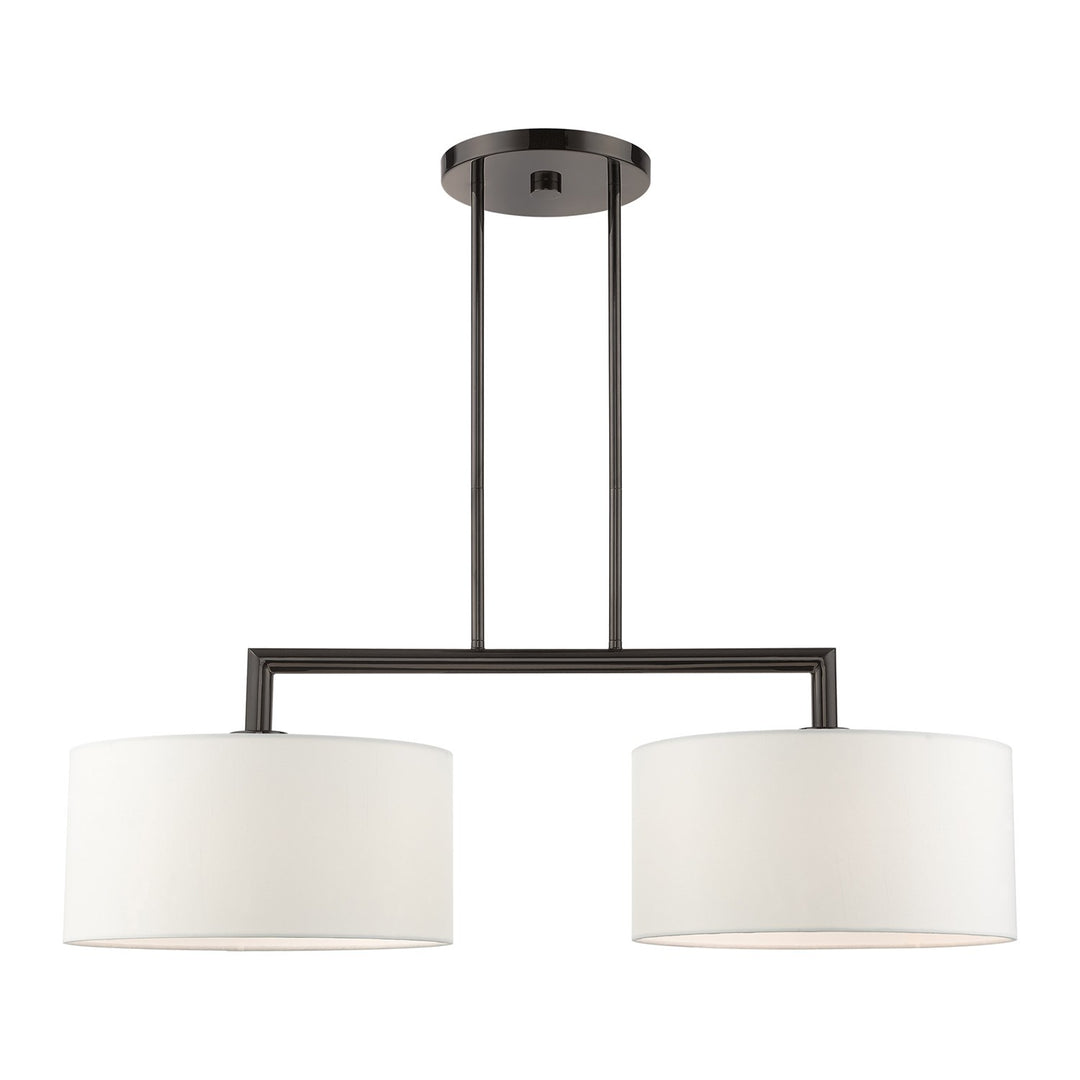 2 Light Black Chrome Linear Chandelier by Livex Lighting
