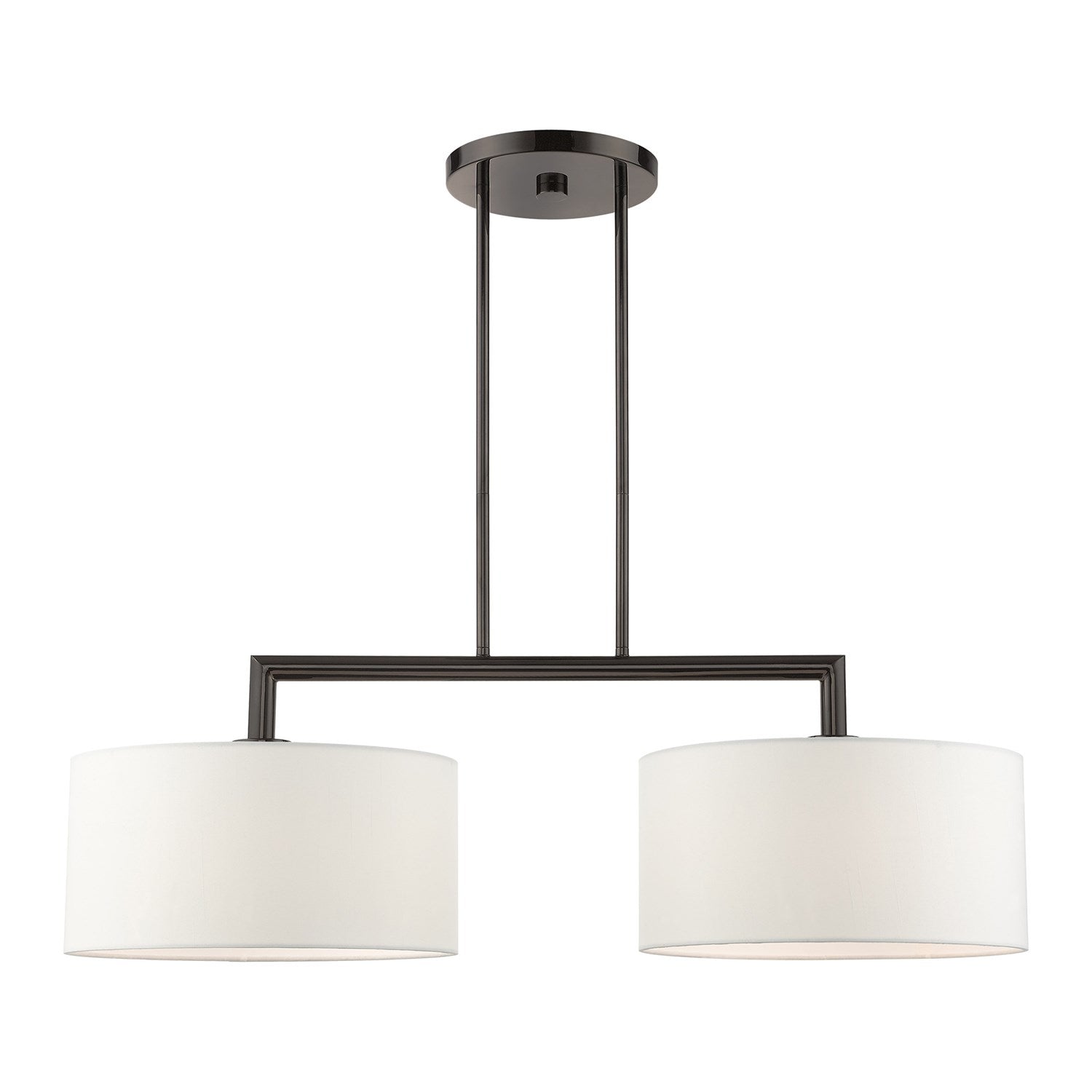2 Light Black Chrome Linear Chandelier by Livex Lighting