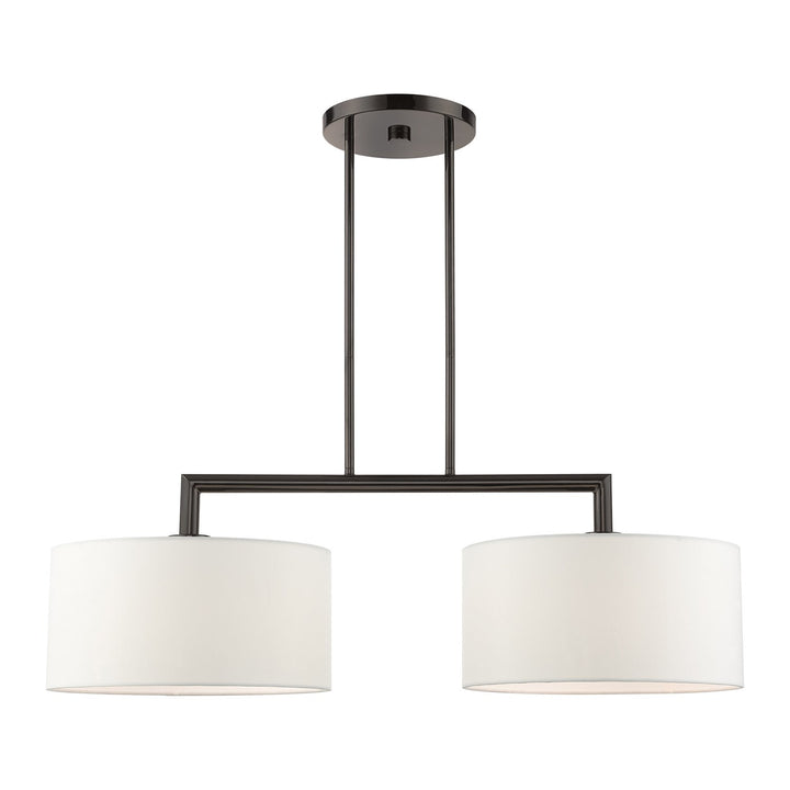 2 Light Black Chrome Linear Chandelier by Livex Lighting
