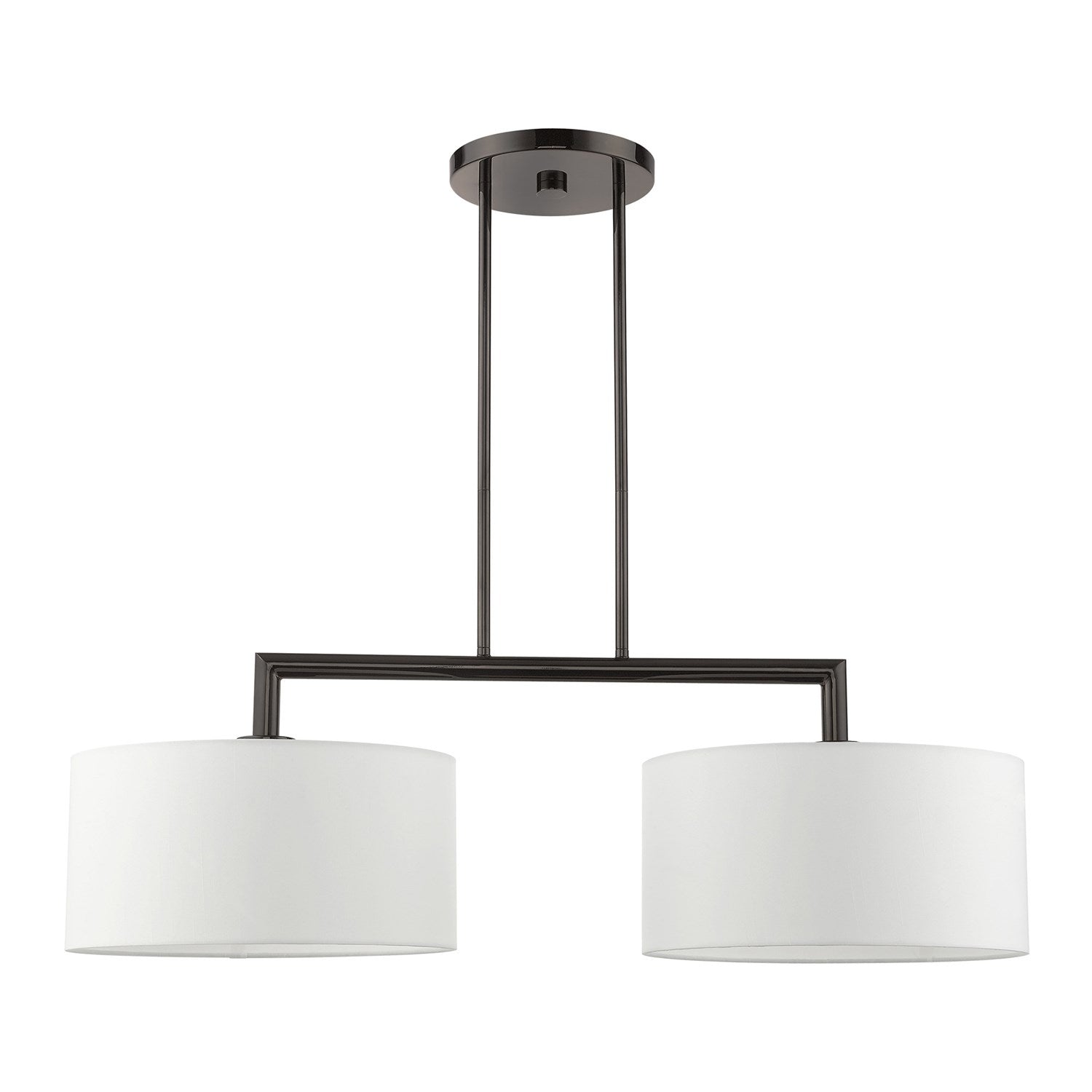 2 Light Black Chrome Linear Chandelier