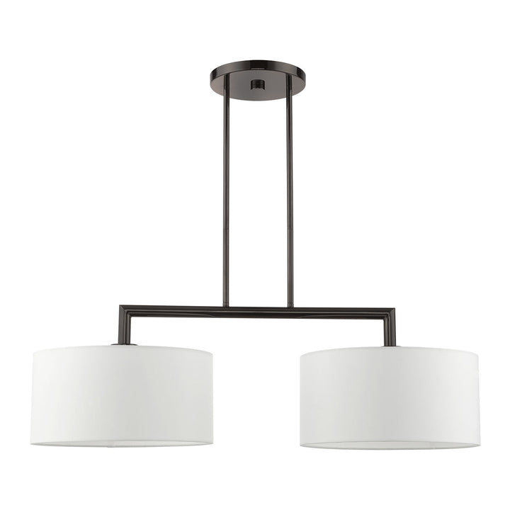 2 Light Black Chrome Linear Chandelier