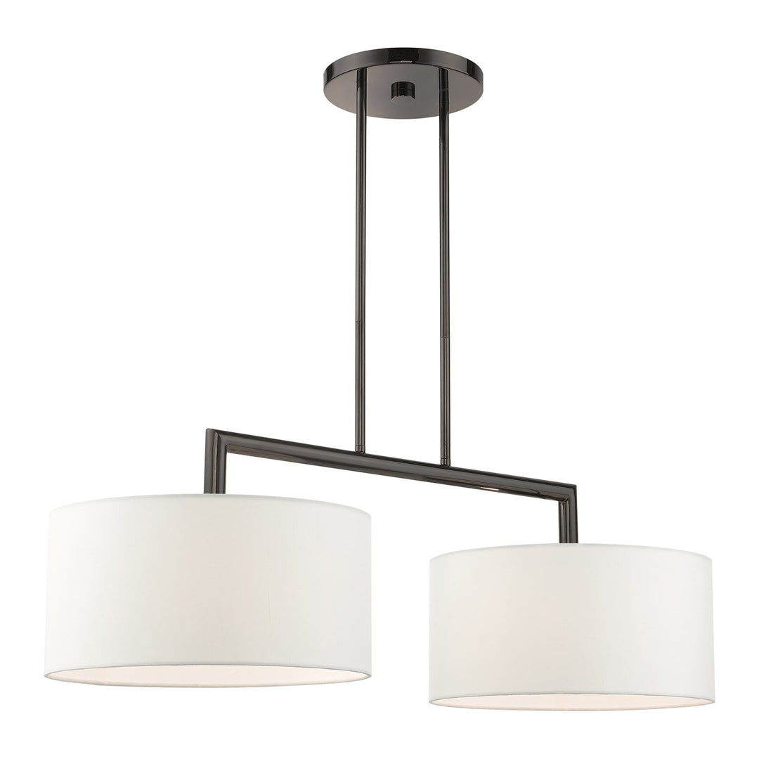2 Light Black Chrome Linear Chandelier