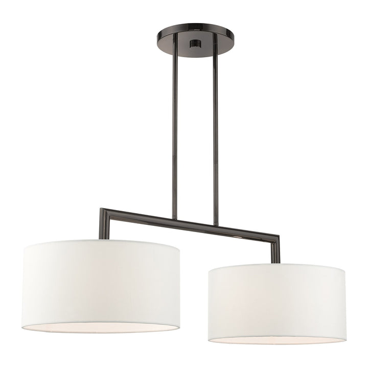 2 Light Black Chrome Linear Chandelier