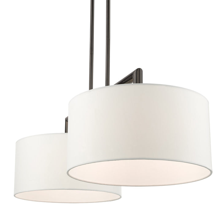 2 Light Black Chrome Linear Chandelier