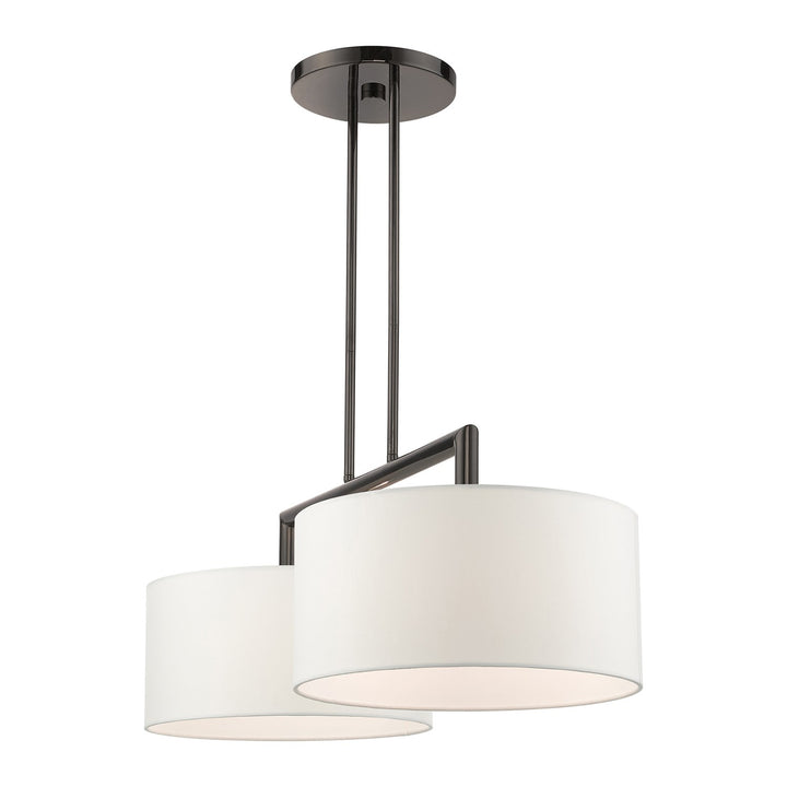 2 Light Black Chrome Linear Chandelier