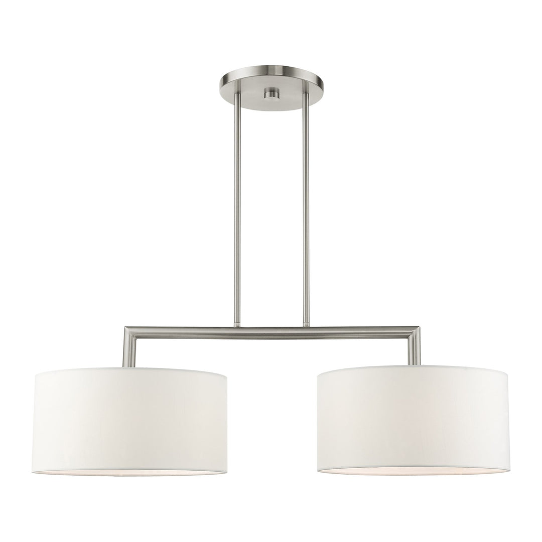 2 Light Brushed Nickel Linear Chandelier by Livex Lighting