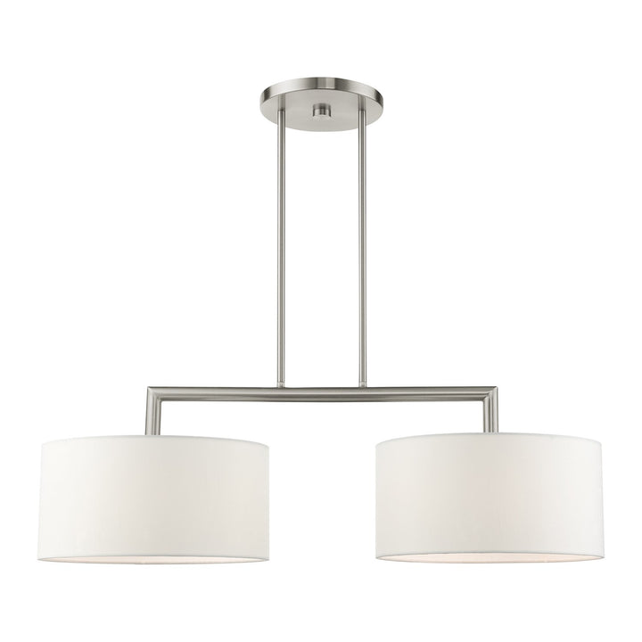2 Light Brushed Nickel Linear Chandelier by Livex Lighting