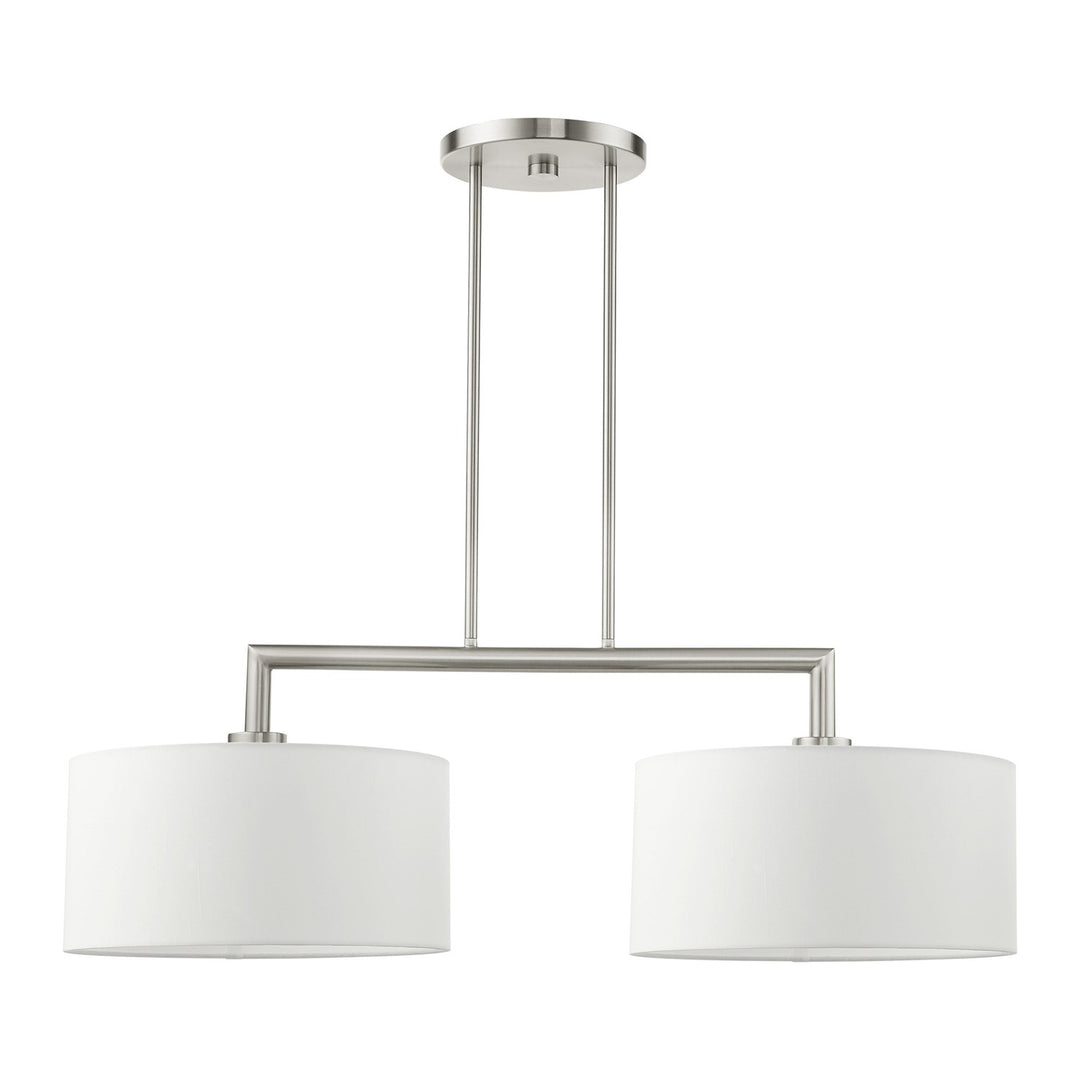 2 Light Brushed Nickel Linear Chandelier
