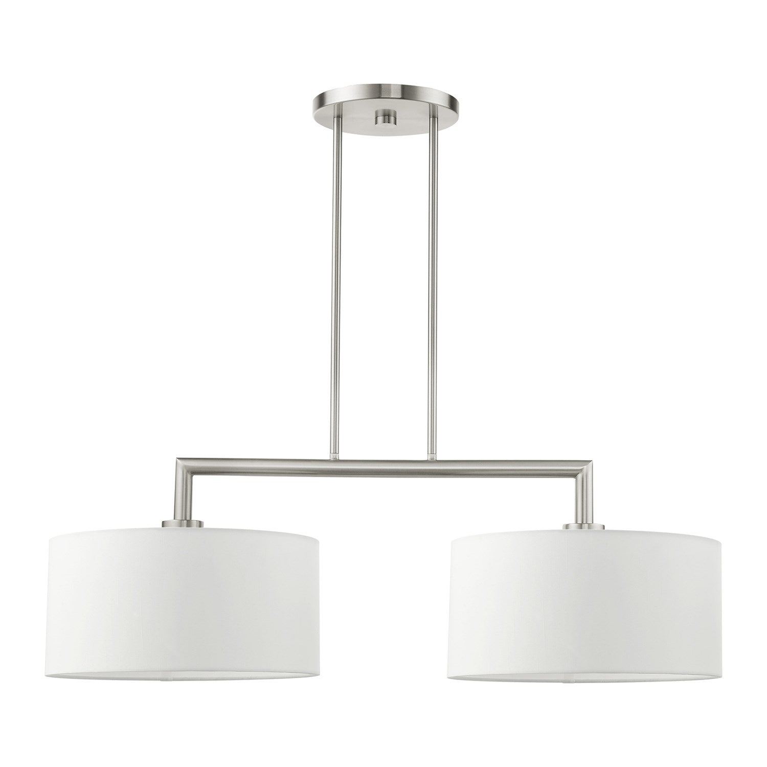 2 Light Brushed Nickel Linear Chandelier