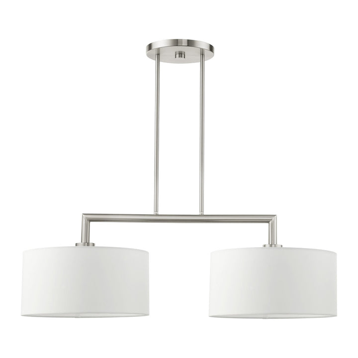 2 Light Brushed Nickel Linear Chandelier