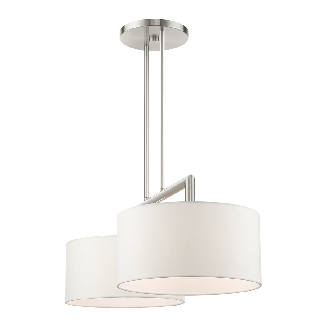2 Light Brushed Nickel Linear Chandelier