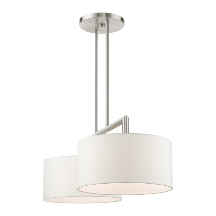 2 Light Brushed Nickel Linear Chandelier
