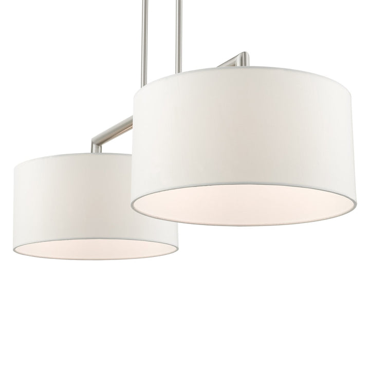 2 Light Brushed Nickel Linear Chandelier