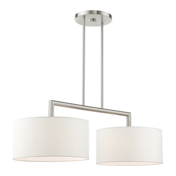 2 Light Brushed Nickel Linear Chandelier