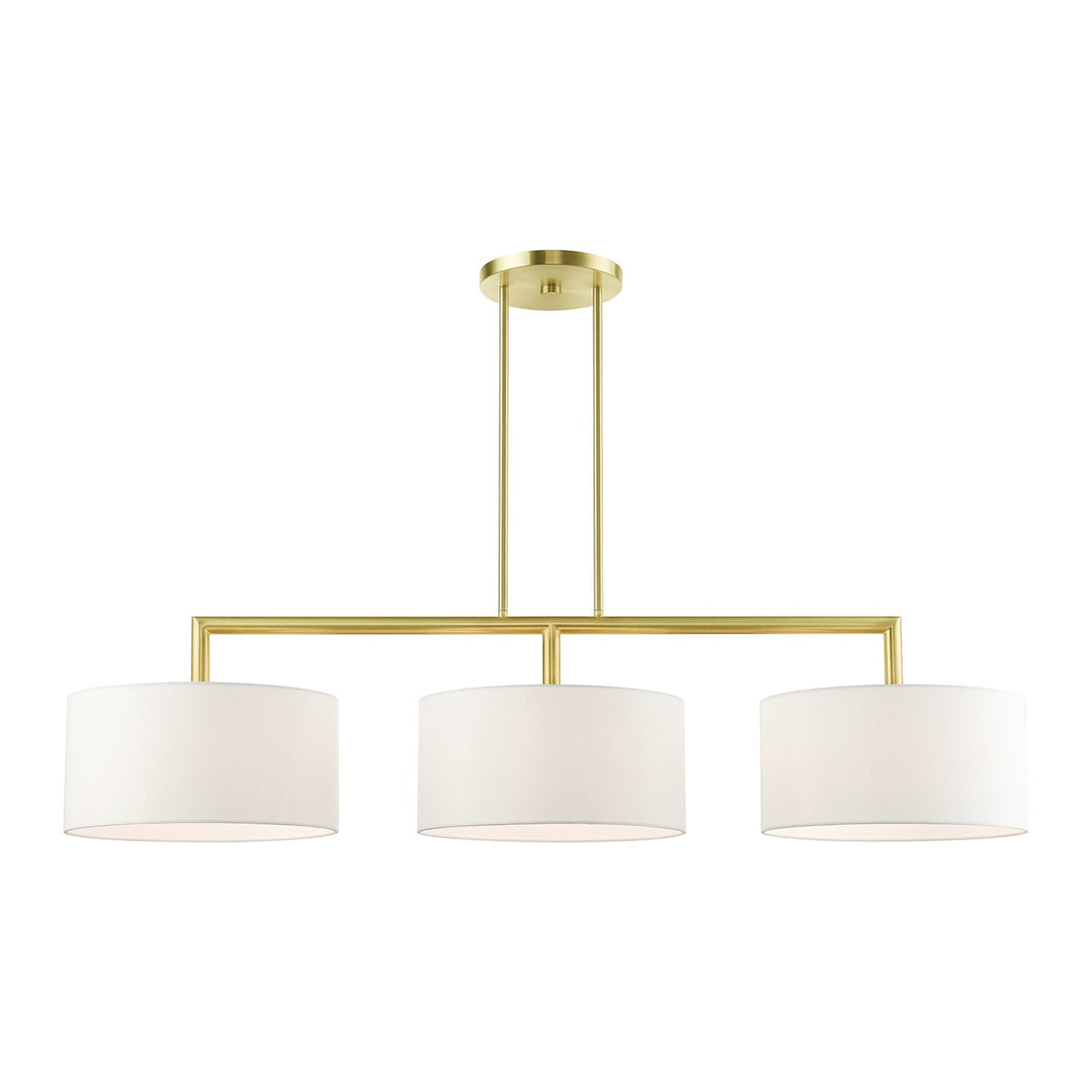 3 Light Satin Brass Linear Chandelier by Livex Lighting
