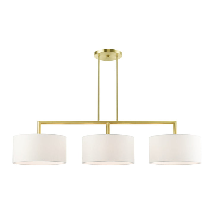 3 Light Satin Brass Linear Chandelier by Livex Lighting