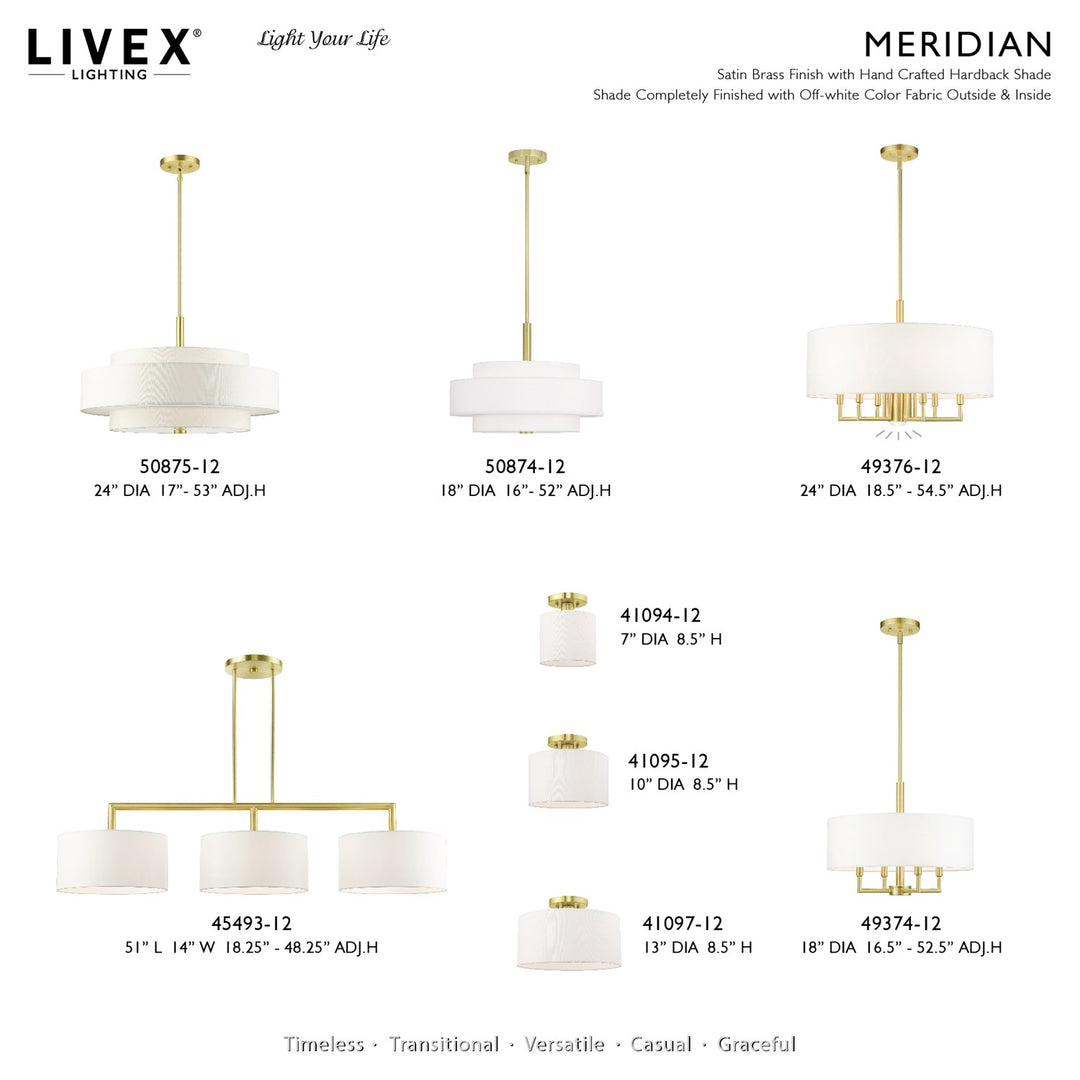 3 Light Satin Brass Linear Chandelier
