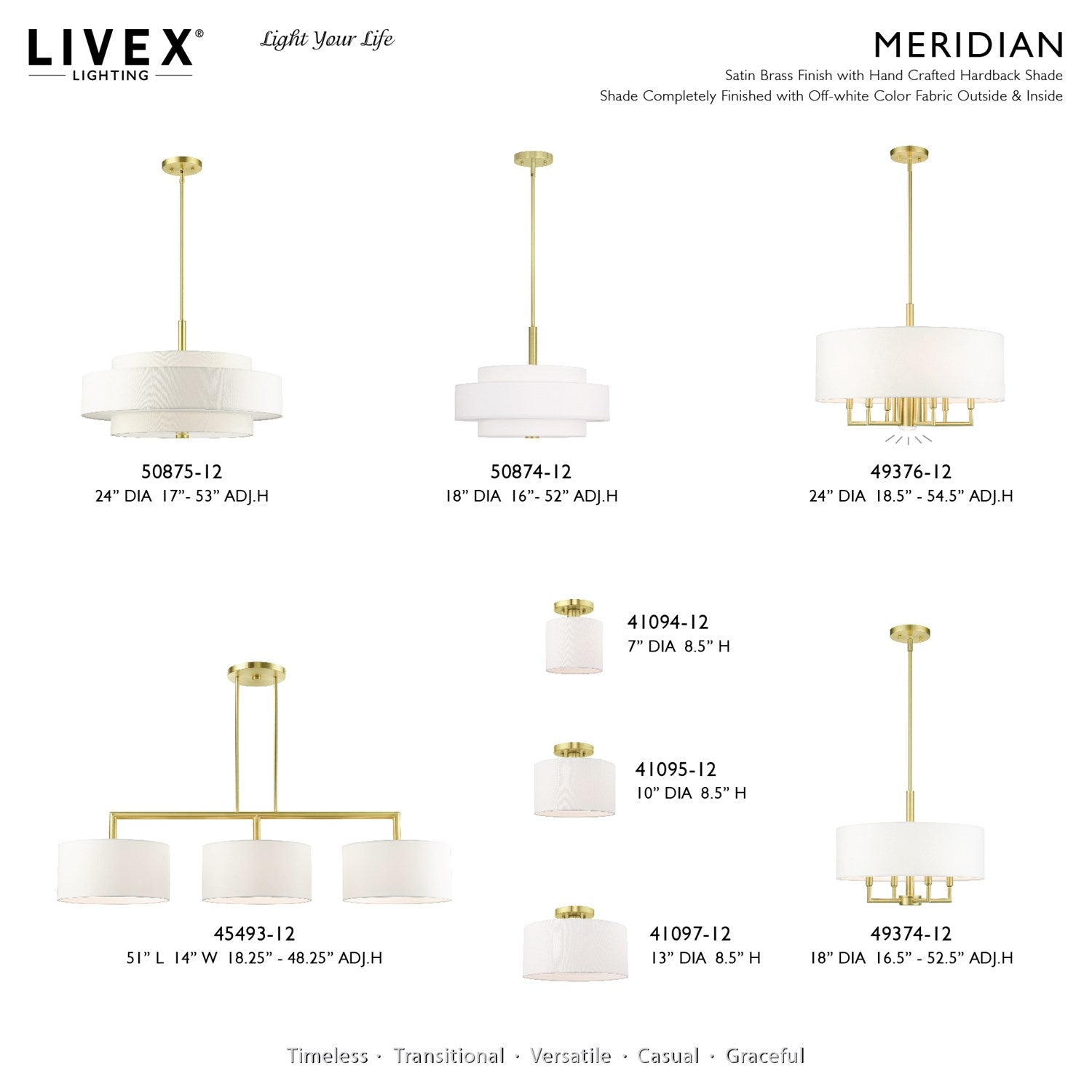 3 Light Satin Brass Linear Chandelier