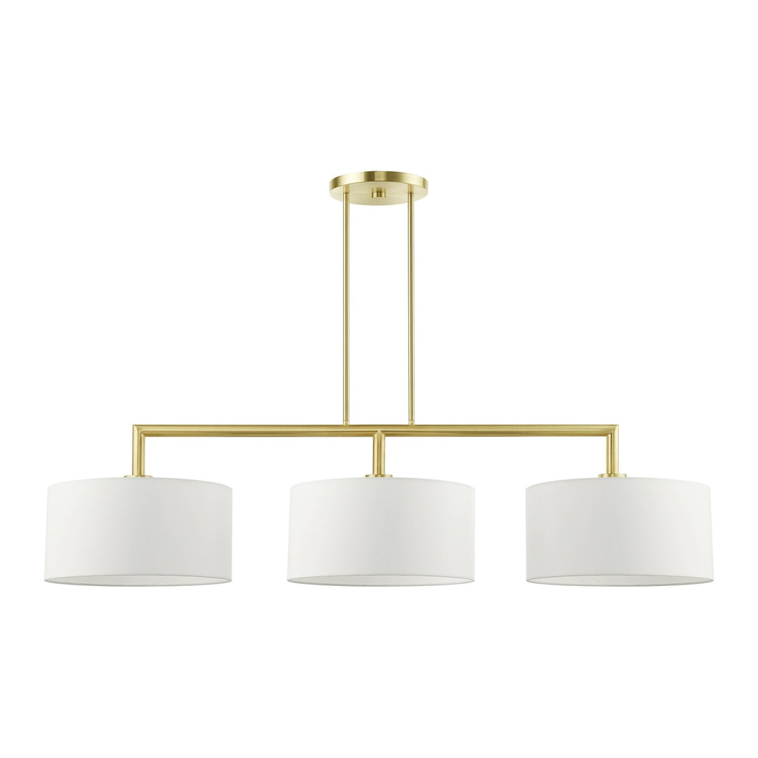 3 Light Satin Brass Linear Chandelier
