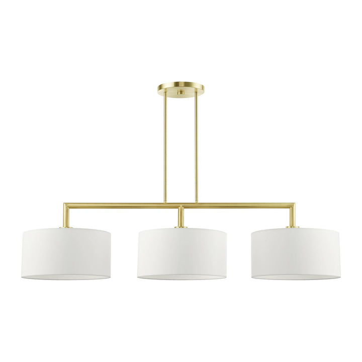 3 Light Satin Brass Linear Chandelier