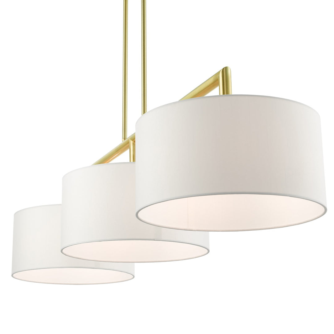 3 Light Satin Brass Linear Chandelier