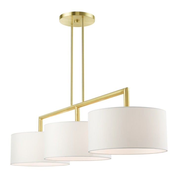 3 Light Satin Brass Linear Chandelier