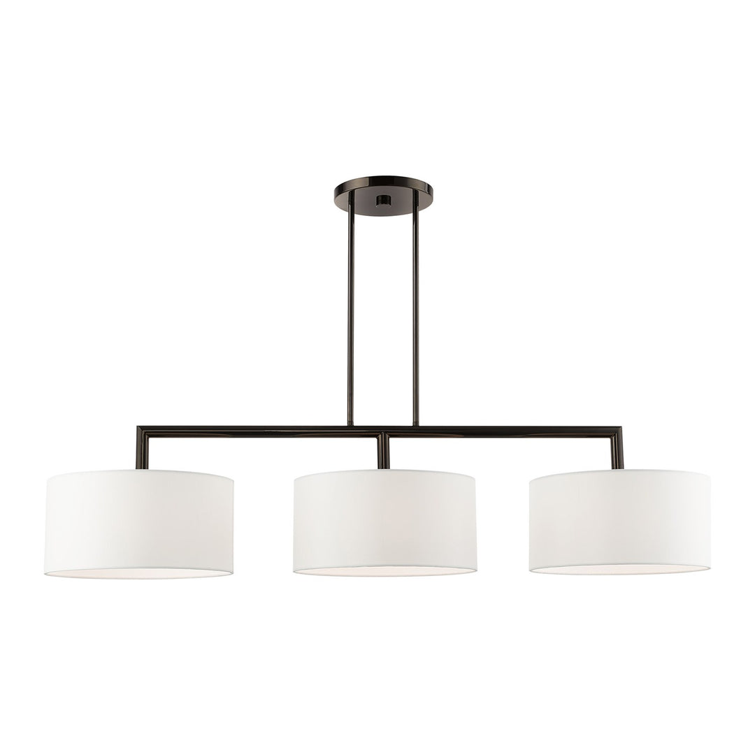 3 Light Black Chrome Linear Chandelier by Livex Lighting