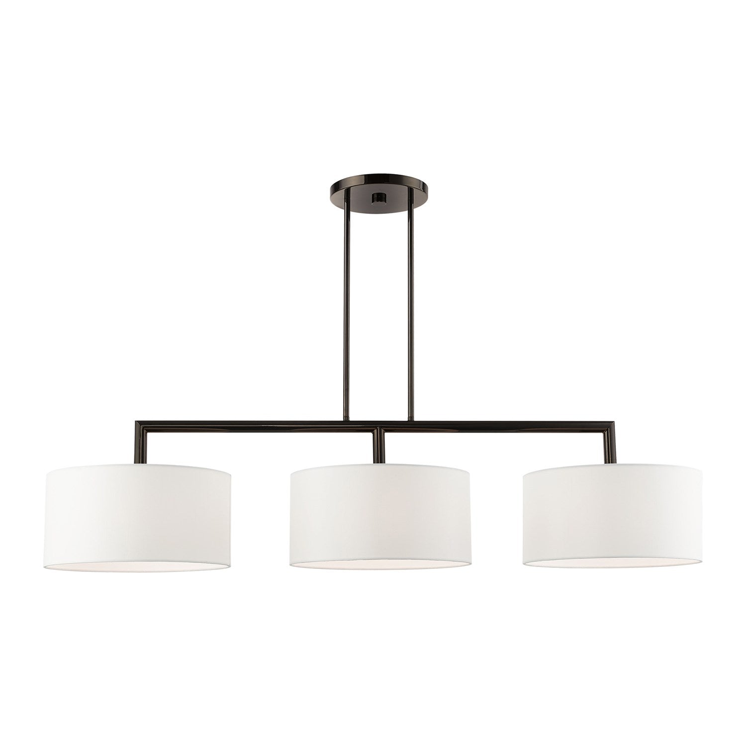 3 Light Black Chrome Linear Chandelier by Livex Lighting