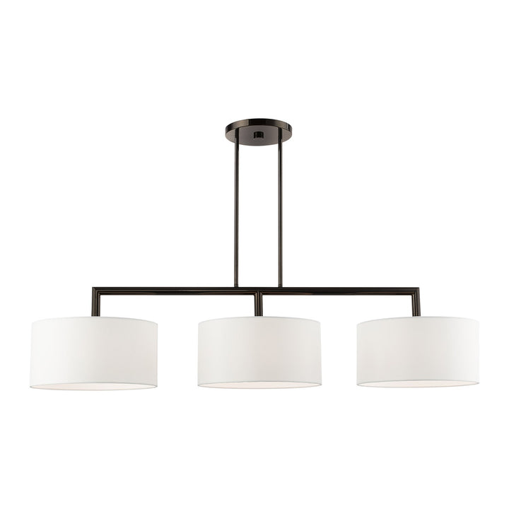 3 Light Black Chrome Linear Chandelier by Livex Lighting