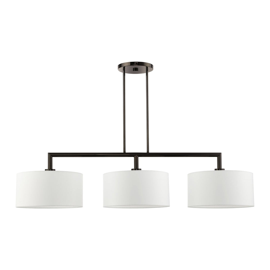 3 Light Black Chrome Linear Chandelier