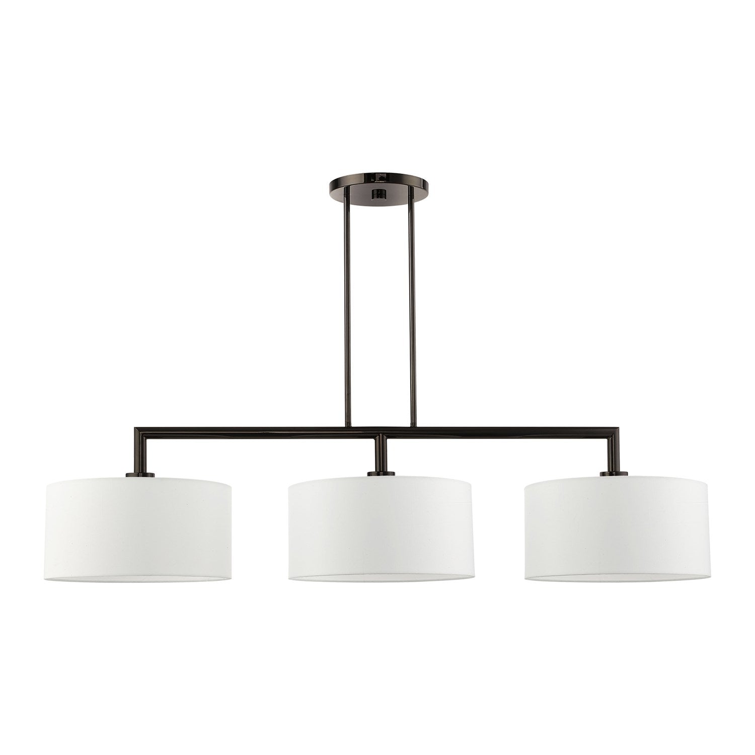 3 Light Black Chrome Linear Chandelier