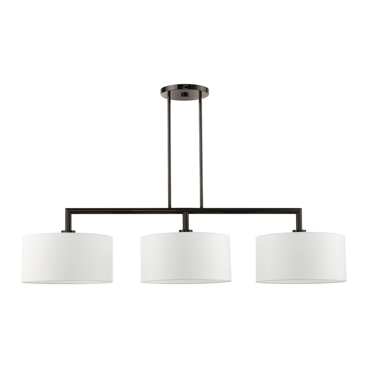 3 Light Black Chrome Linear Chandelier
