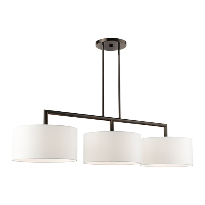 3 Light Black Chrome Linear Chandelier