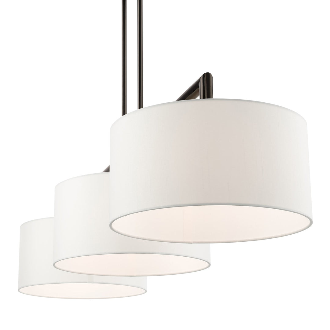 3 Light Black Chrome Linear Chandelier