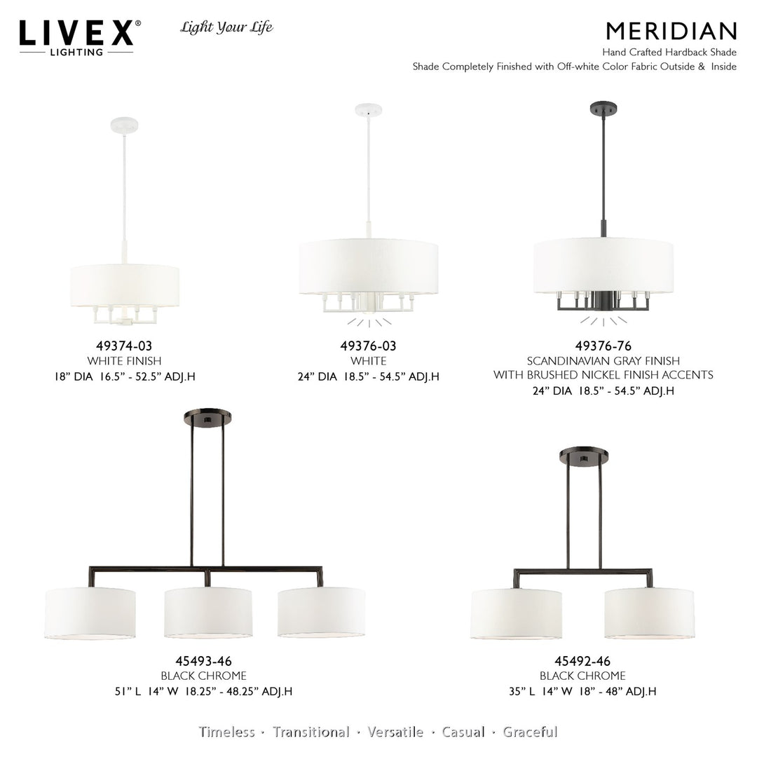 3 Light Black Chrome Linear Chandelier
