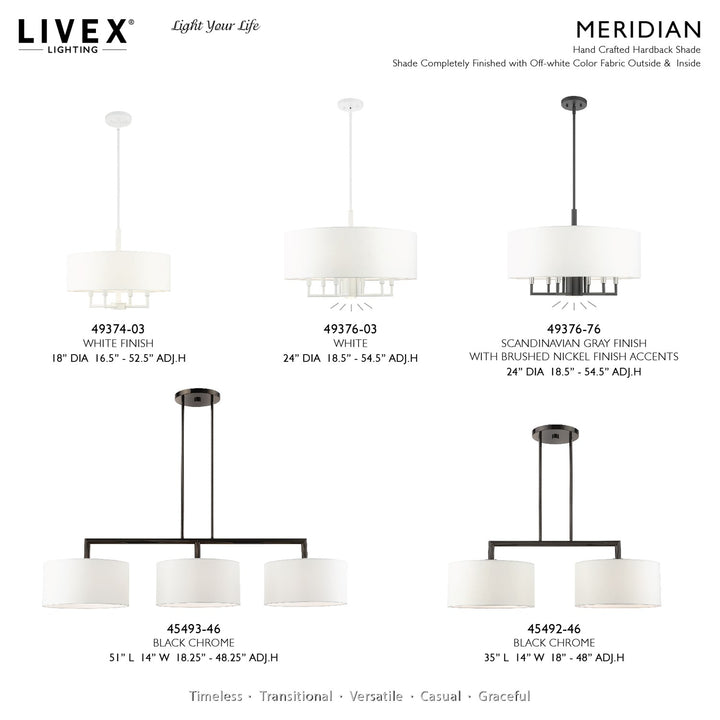3 Light Black Chrome Linear Chandelier