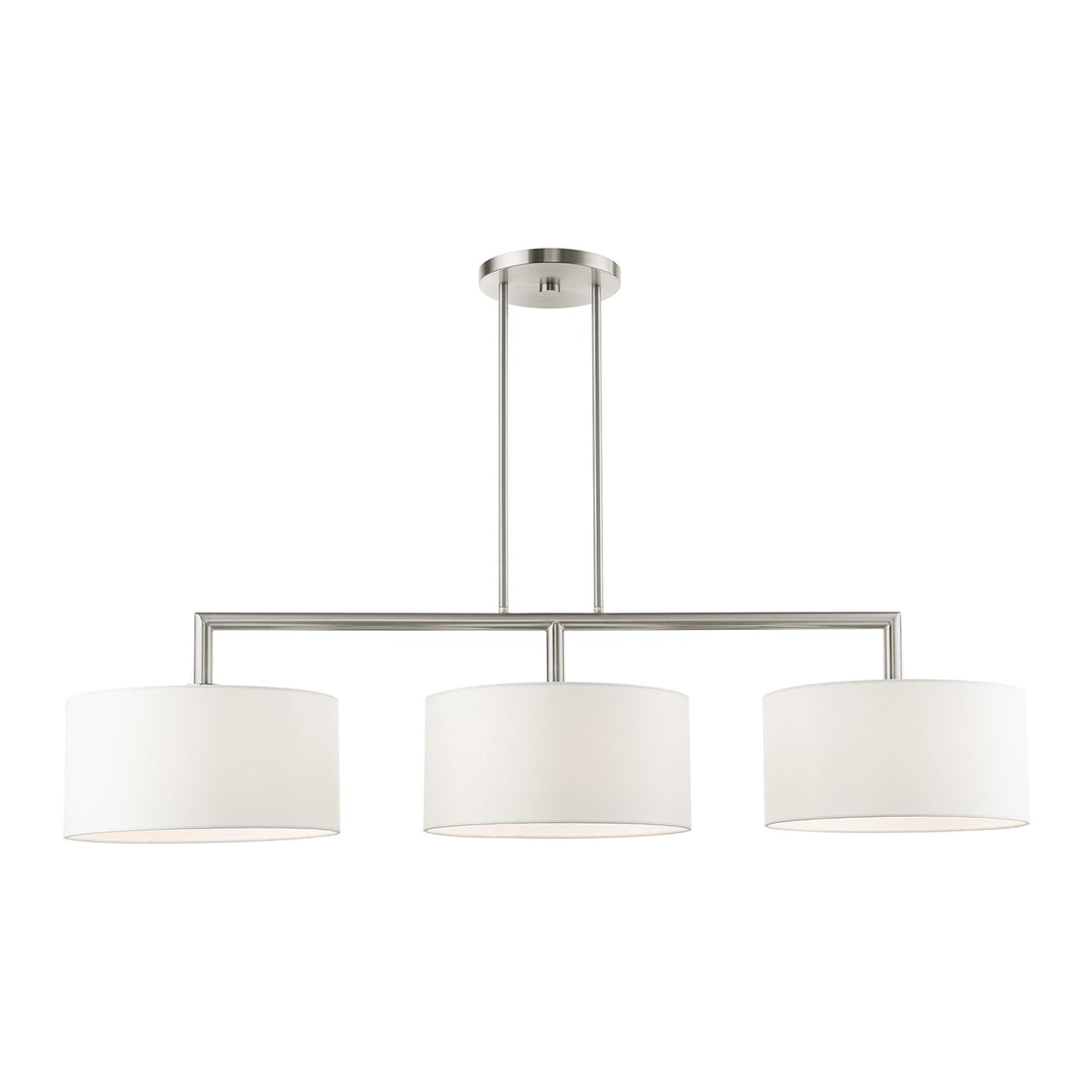 3 Light Brushed Nickel Linear Chandelier by Livex Lighting