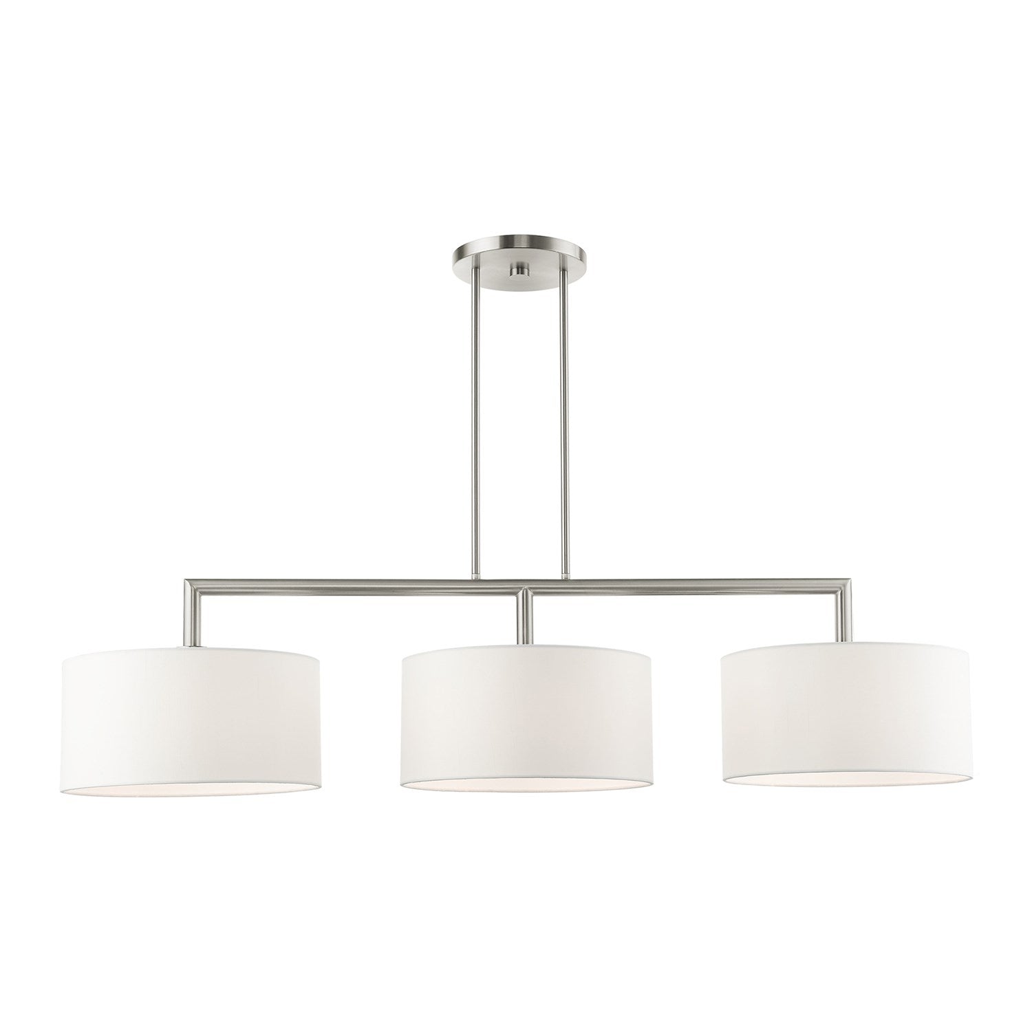 3 Light Brushed Nickel Linear Chandelier by Livex Lighting